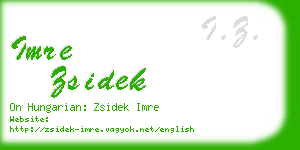 imre zsidek business card